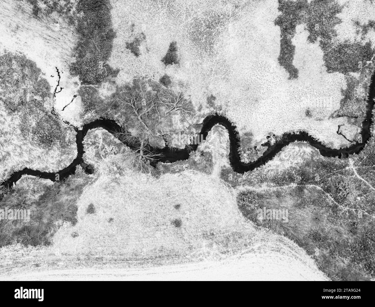 Aerial photograph of Black Earth Creek, near Cross Plains, Wisconsin