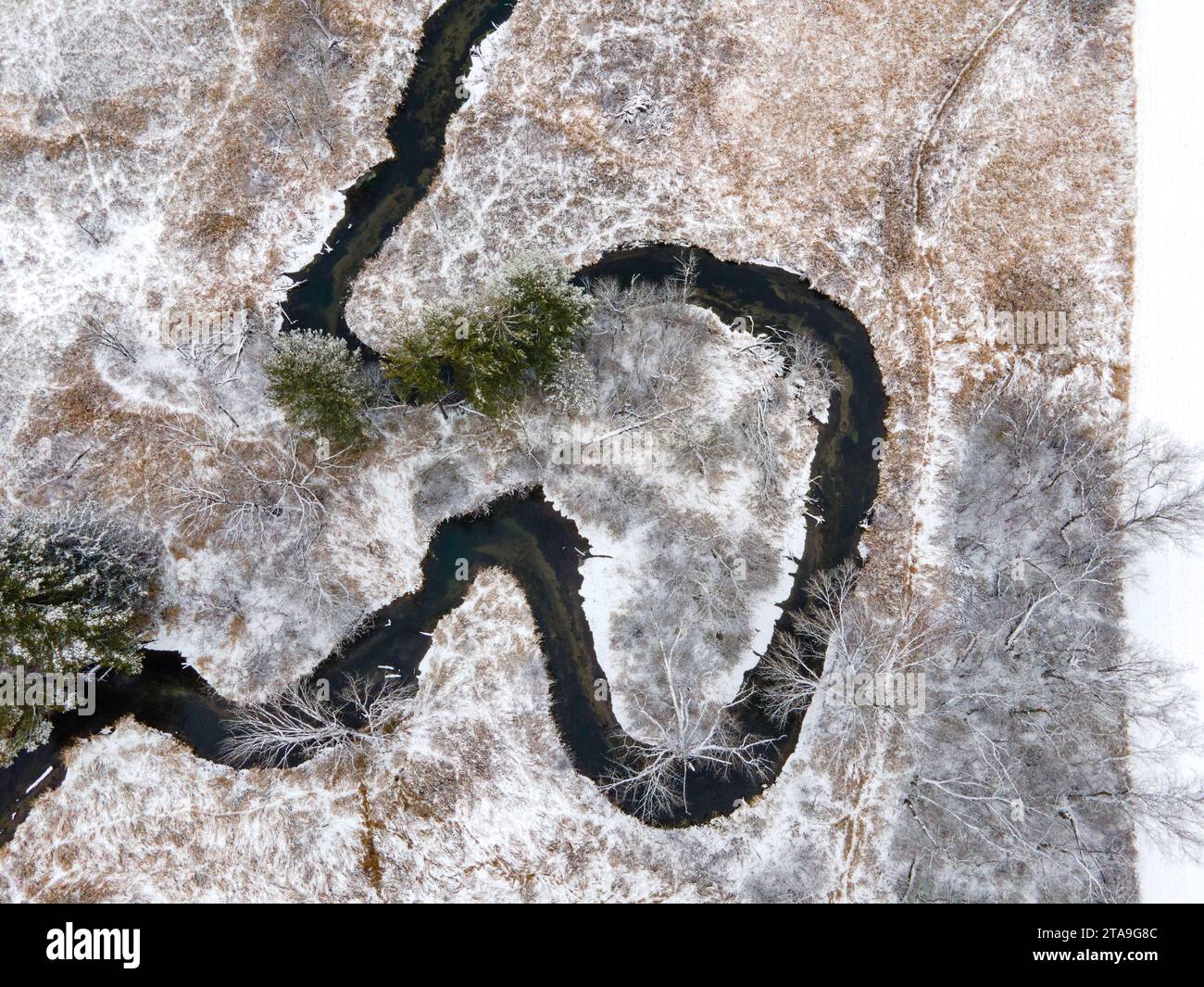 Aerial photograph of Black Earth Creek, near Cross Plains, Wisconsin