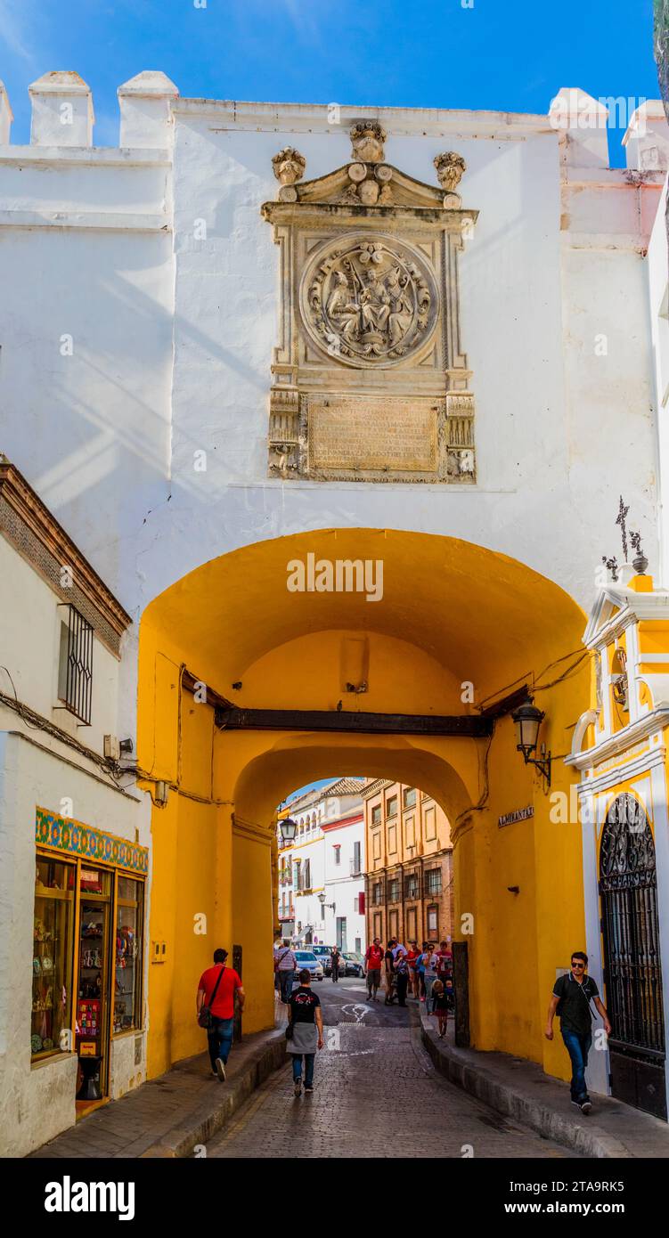 Arco del Postigo, Seville, Andalusia, Spain Stock Photo