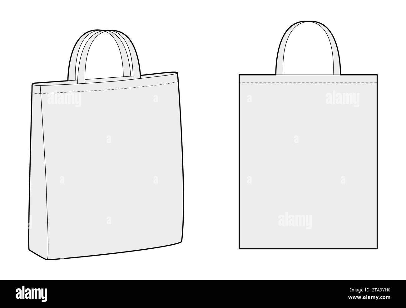 Tote bag silhouette Handbag. Fashion accessory technical illustration ...