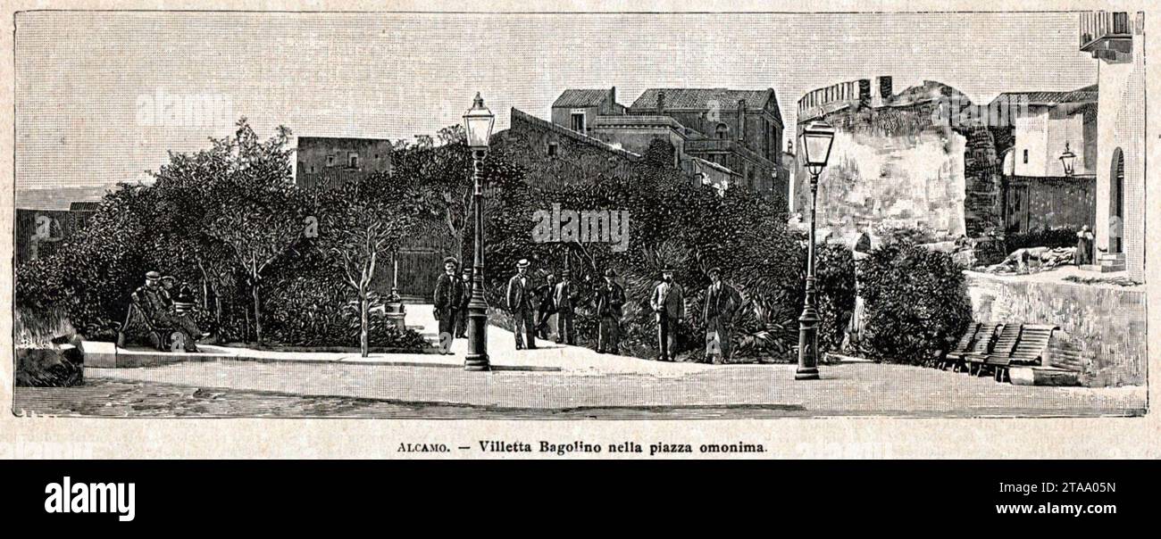 Villetta Bagolino (stampa antica del 1900). Stock Photo