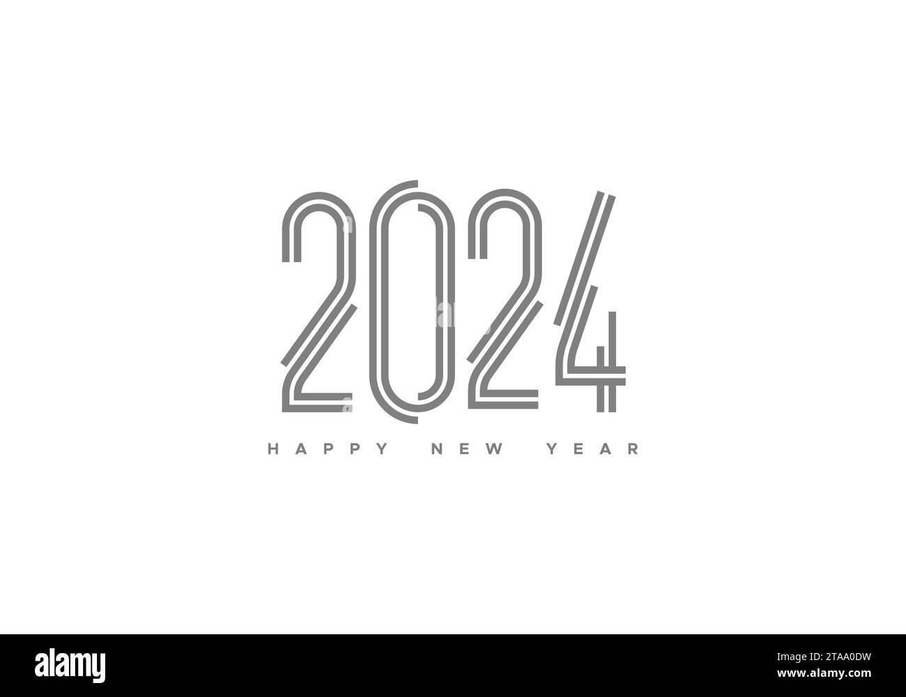 Happy New 2025 Year typography logo design. Vector minimalist