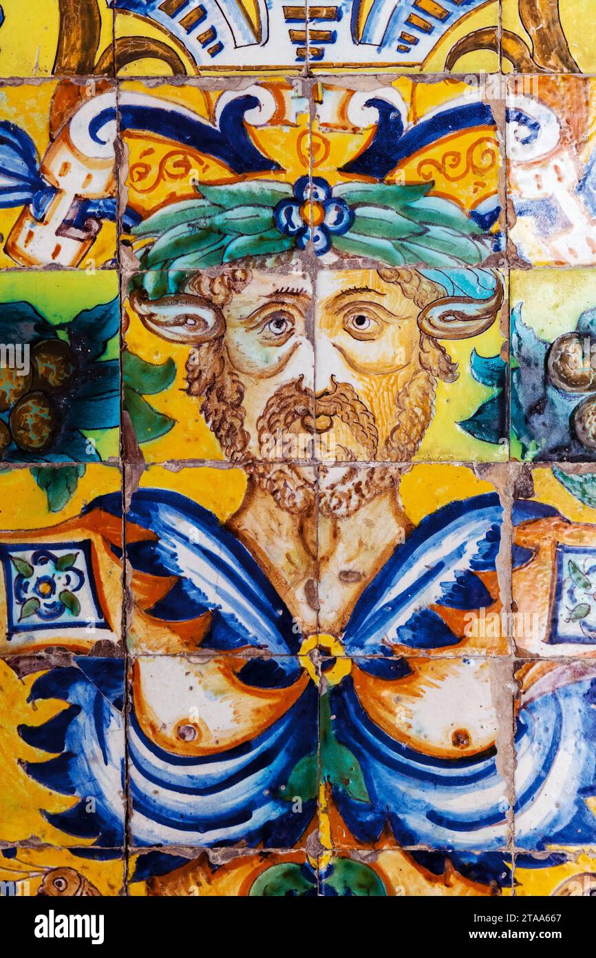 Camic tiles art, Museo de Belles Artes, Seville, Spain Stock Photo