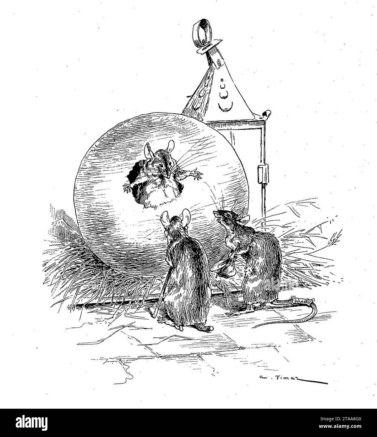 Vimar Fables de La Fontaine 0702 . Le Rat qui s'est retiré du