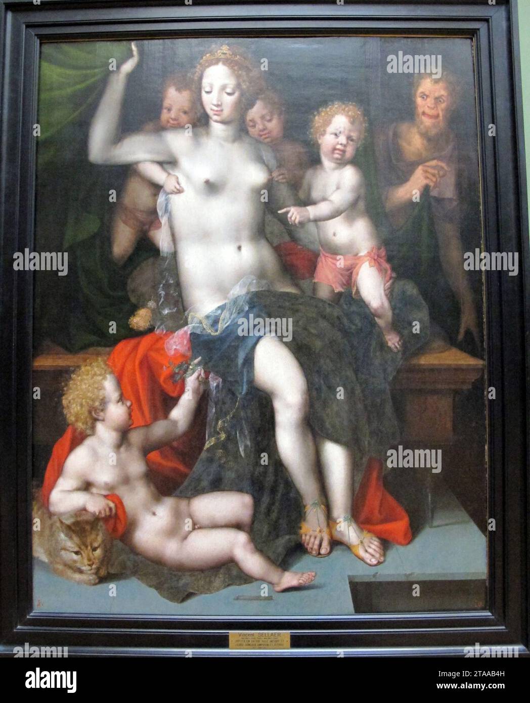 Vincent sellaer, giove e antiope coi gemelli anfione e zeto, 1535-45 ca. 01. Stock Photo