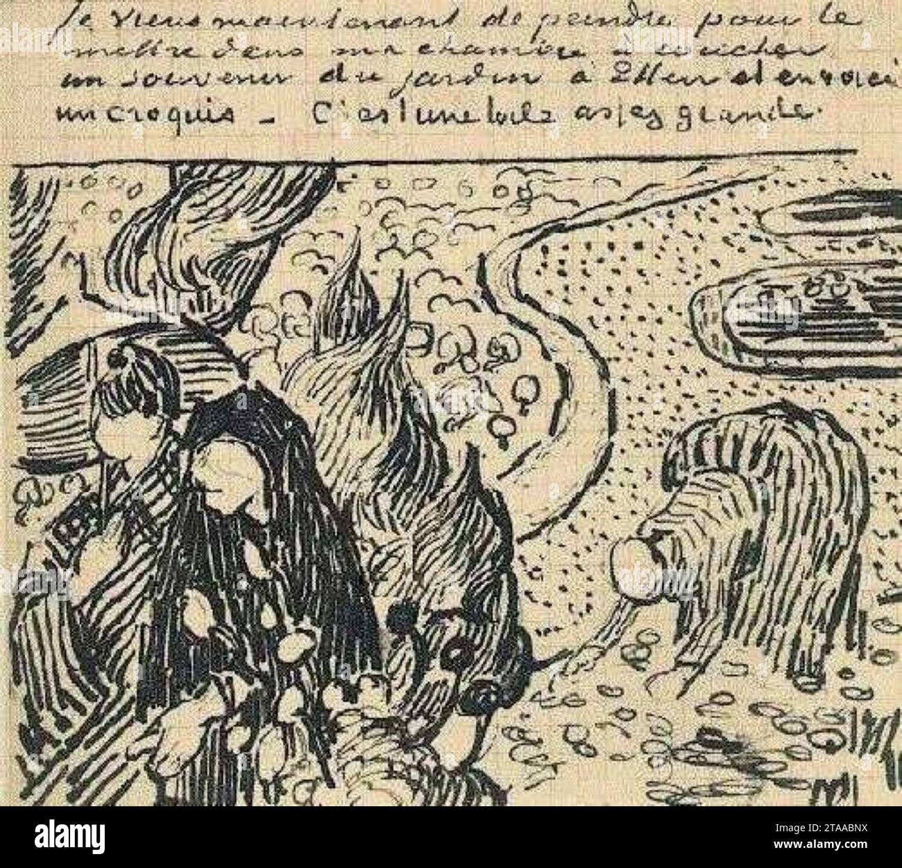 Vincent van Gogh - Memory of the Garden at Etten (sketch) - W9 VGM 720 JH 1631. Stock Photo
