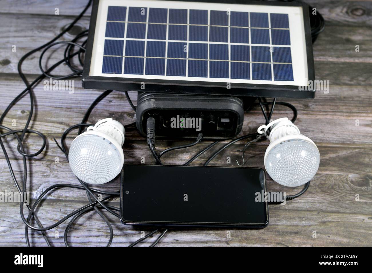 A multi purpose battery charged with a solar panel, a device that