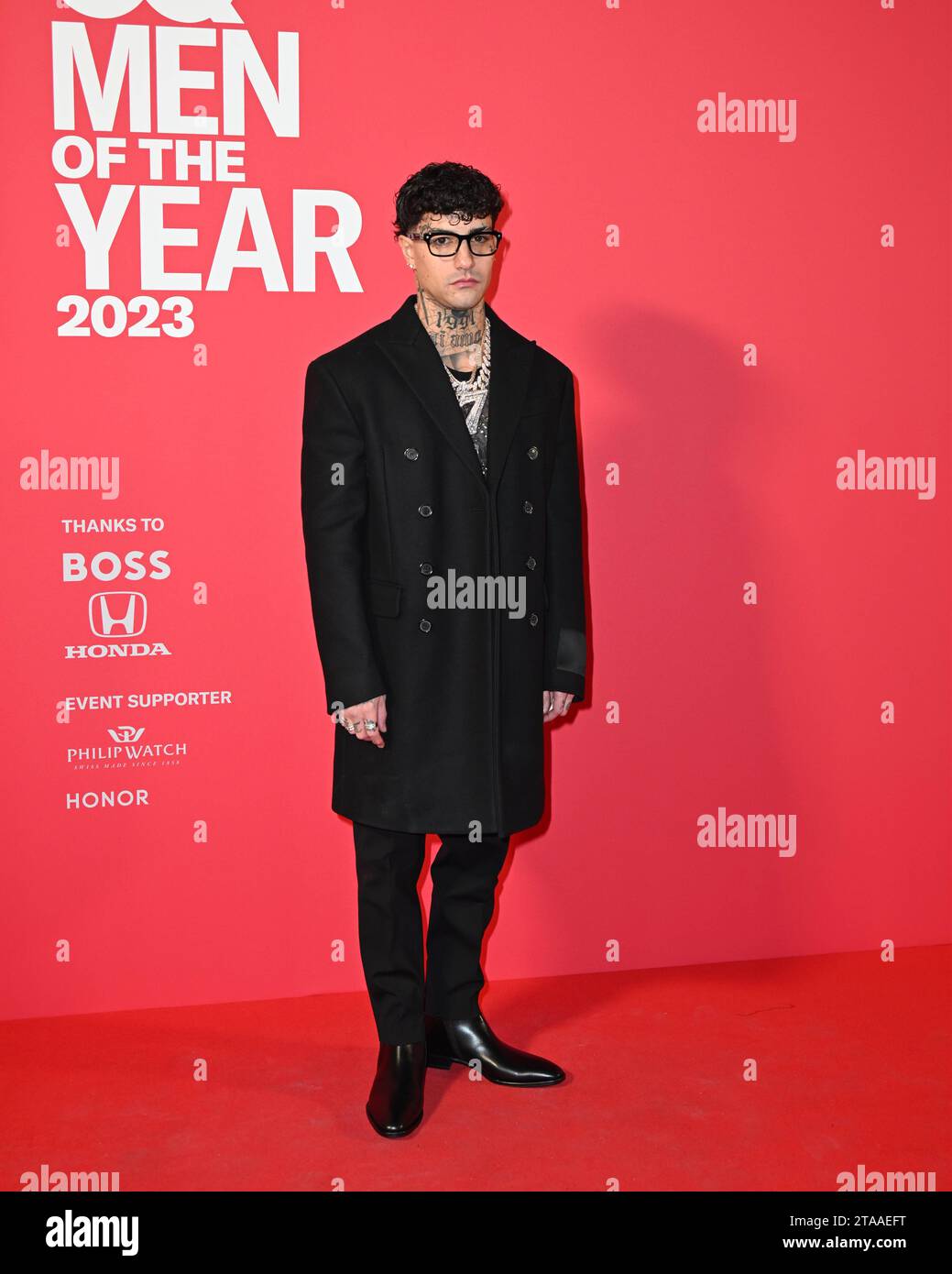 Milan, Italy. 30th Nov, 2023. Milan, GQ Italia Photocall for the MEN OF THE YEAR PARTY at Palazzo Serbelloni. in the photo: Tony Effe Credit: Independent Photo Agency/Alamy Live News Stock Photo