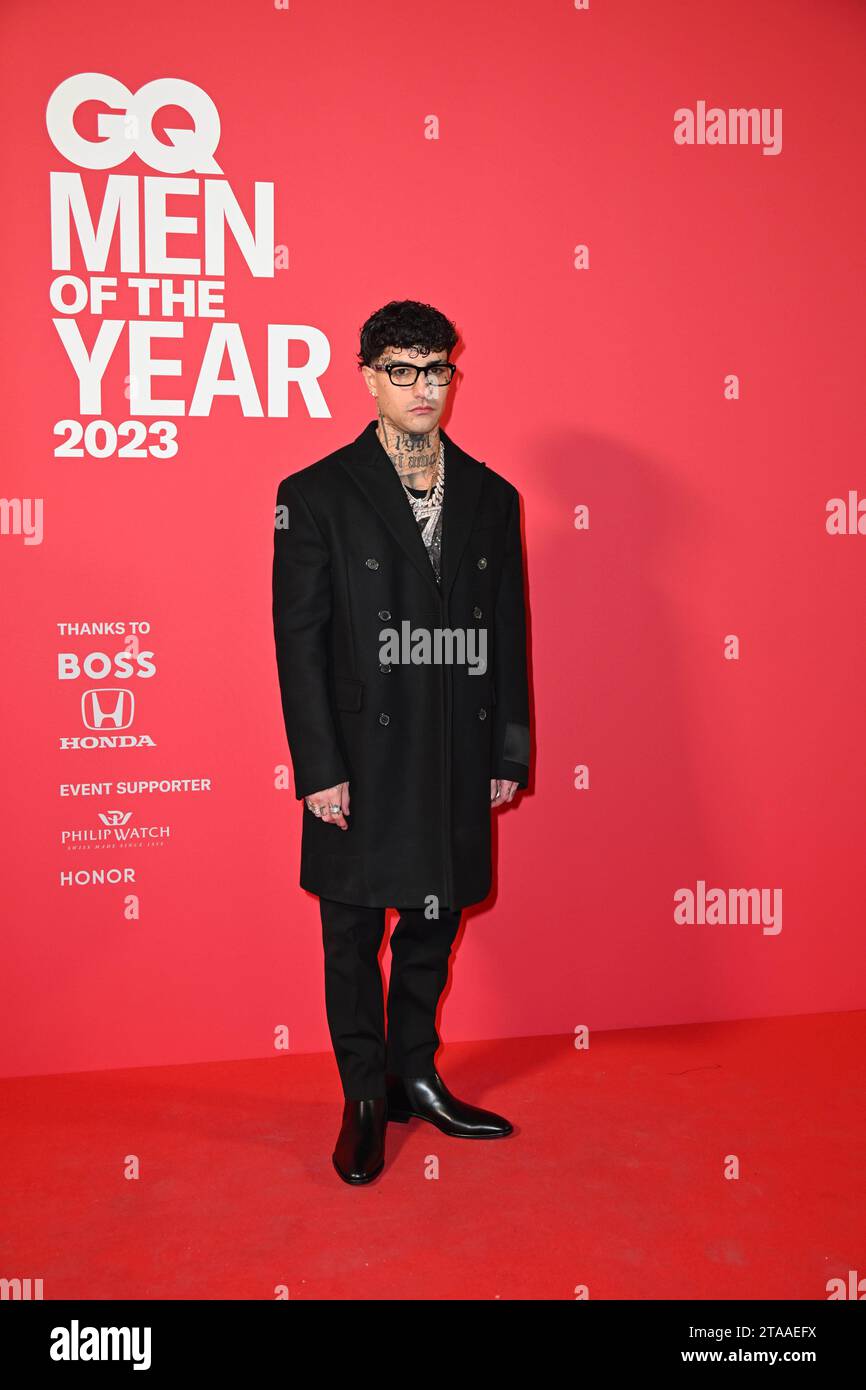 Milan, Italy. 30th Nov, 2023. Milan, GQ Italia Photocall for the MEN OF THE YEAR PARTY at Palazzo Serbelloni. in the photo: Tony Effe Credit: Independent Photo Agency/Alamy Live News Stock Photo