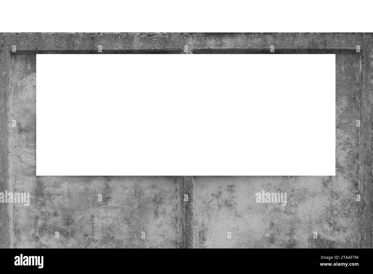 White blank space text design mock up banner empty on concrete wall cement background. Stock Photo