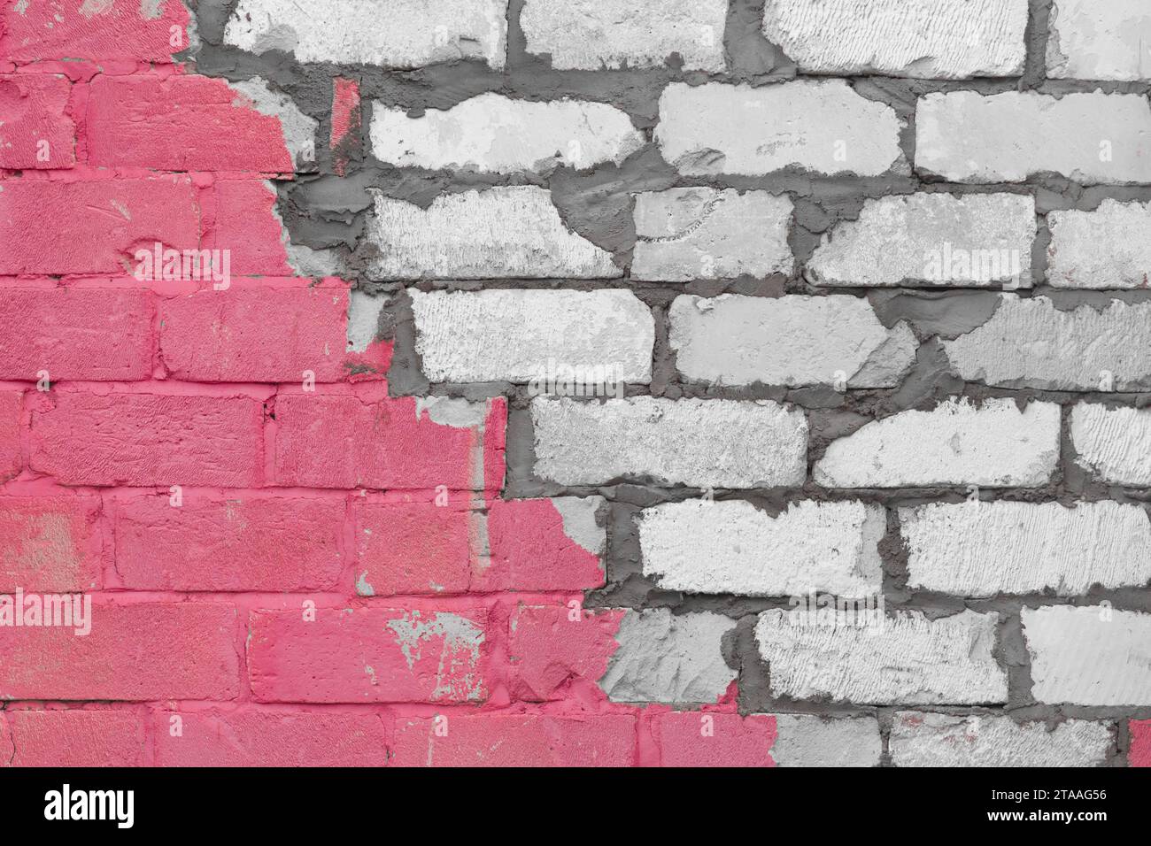Old brickwork white silicate blocks cement color paint texture background wall. Stock Photo