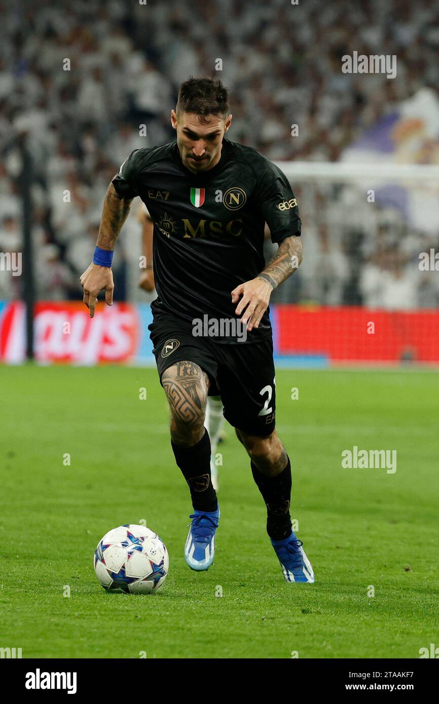 Politano Madrid, Naples, Spain. 29th Nov, 2023. Matteo Politano of Napoli during ...