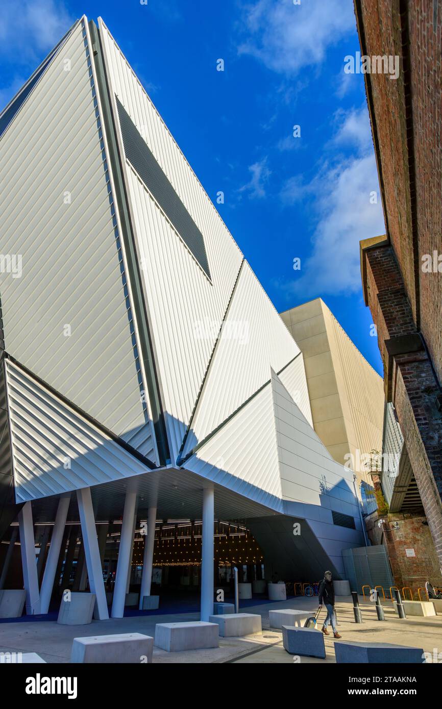 The main entrance to the Aviva Studios (Factory International) cultural