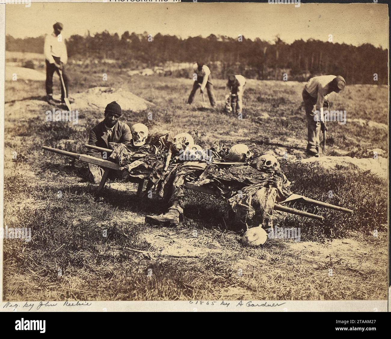 Virginia, Cold Harbor. A burial party on the Battlefield Stock Photo