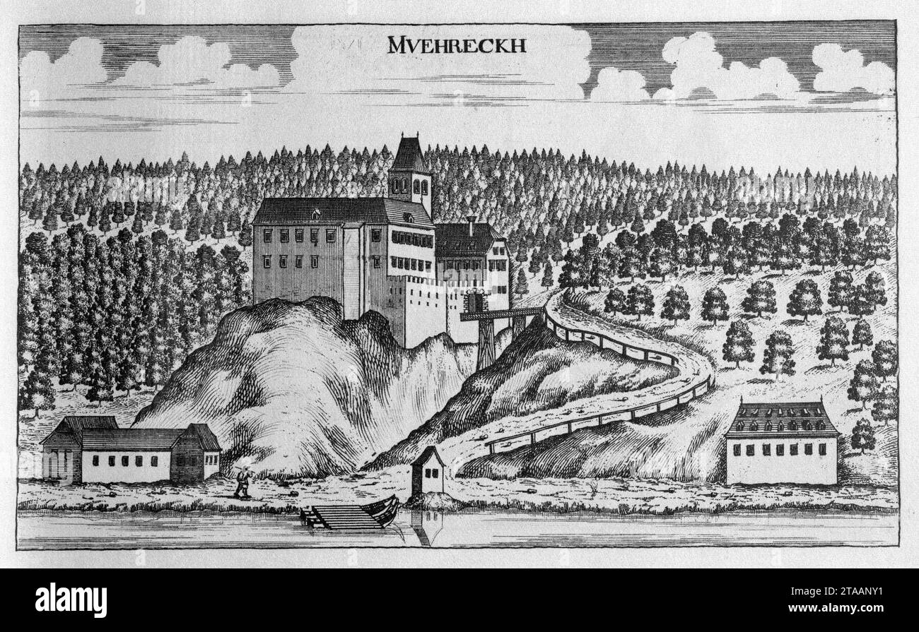 Vischer - Topographia Ducatus Stiria - 268 Mureck - Cmurek. Stock Photo