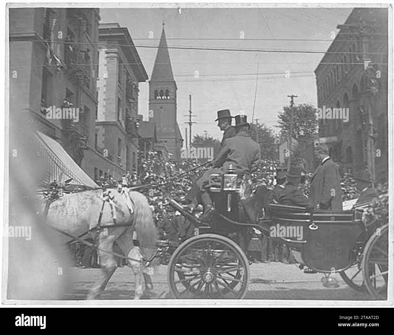 Visit to Seattle by Theodore Roosevelt shown in a carriage, May 3, 1903 (WARNER 233). Stock Photo
