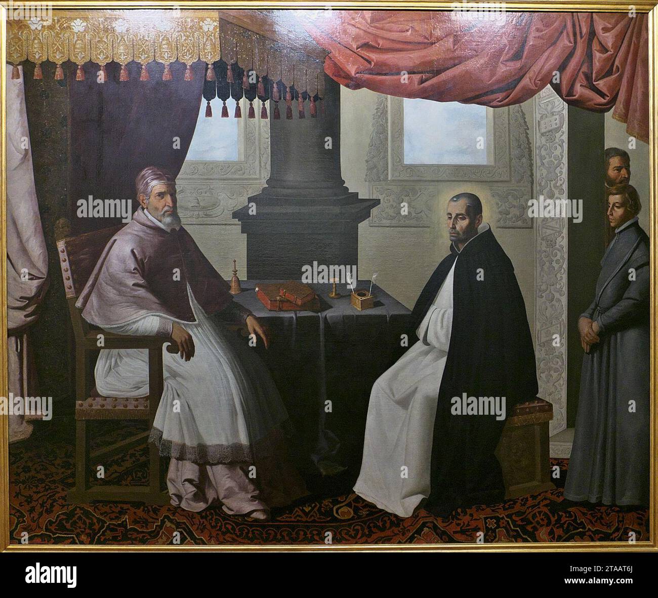 Visita de San Bruno a Urbano II (Francisco de Zurbarán Stock Photo Alamy