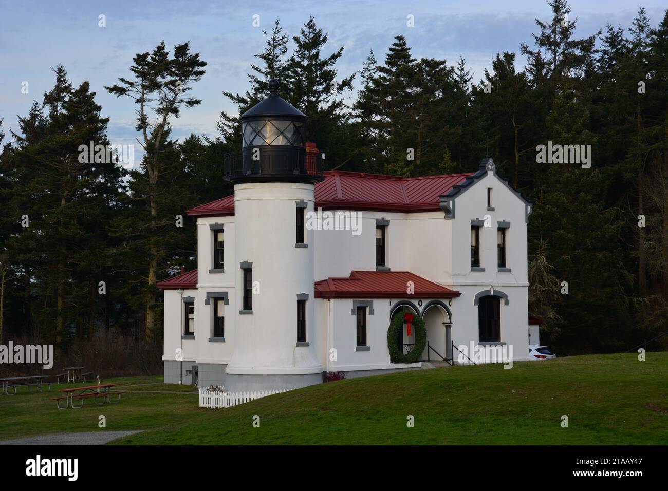 The Admiralty Head Lighthouse at Fort Casey State Park Whidbey Island Washington USA Stock Photo