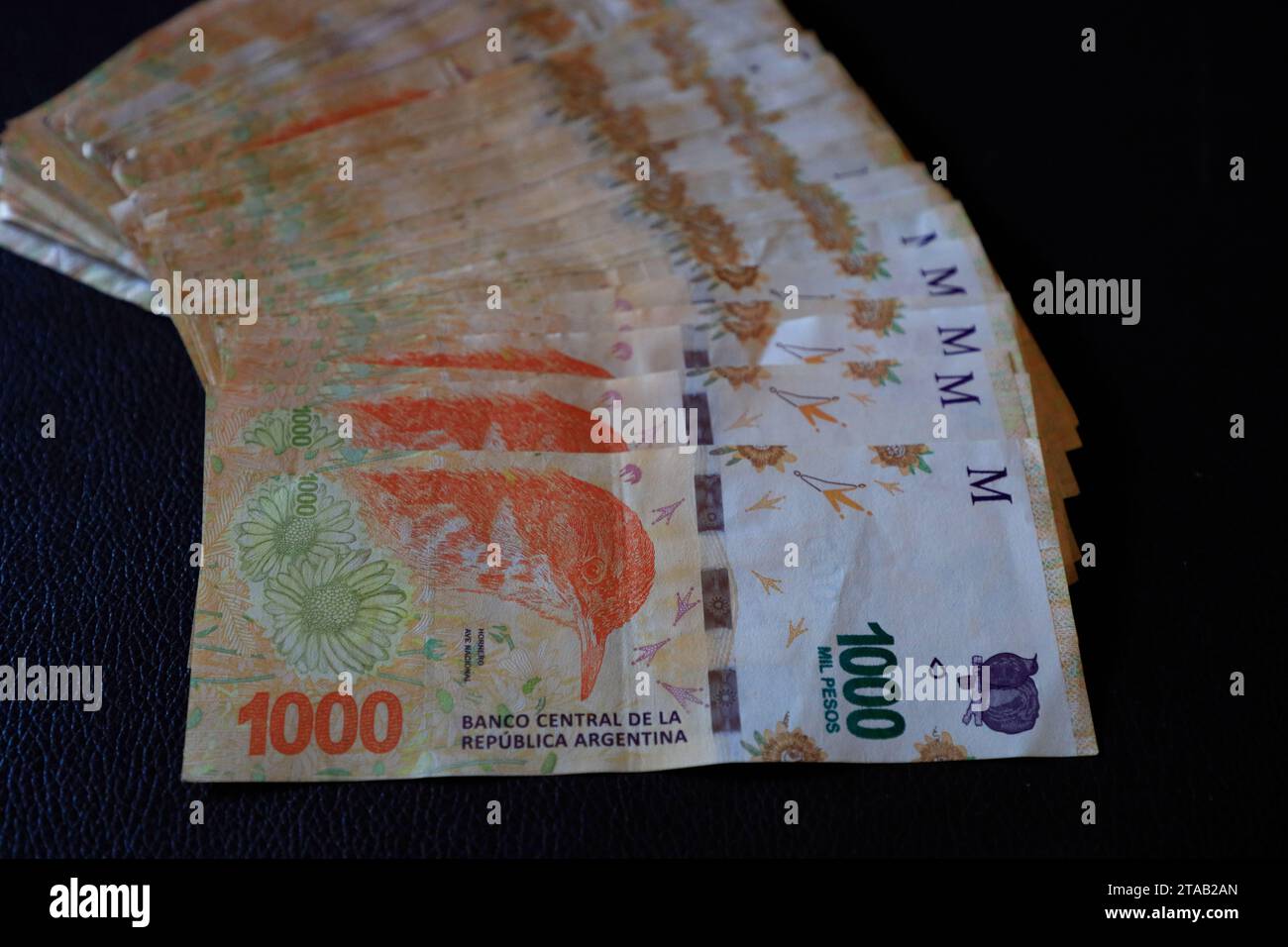 A Stack Of 1000 Argentine Pesos Banknotes Buenos Aires Argentina Stock a-stack-of-1000-argentine-pesos-banknotes-buenos-aires-argentina-stock