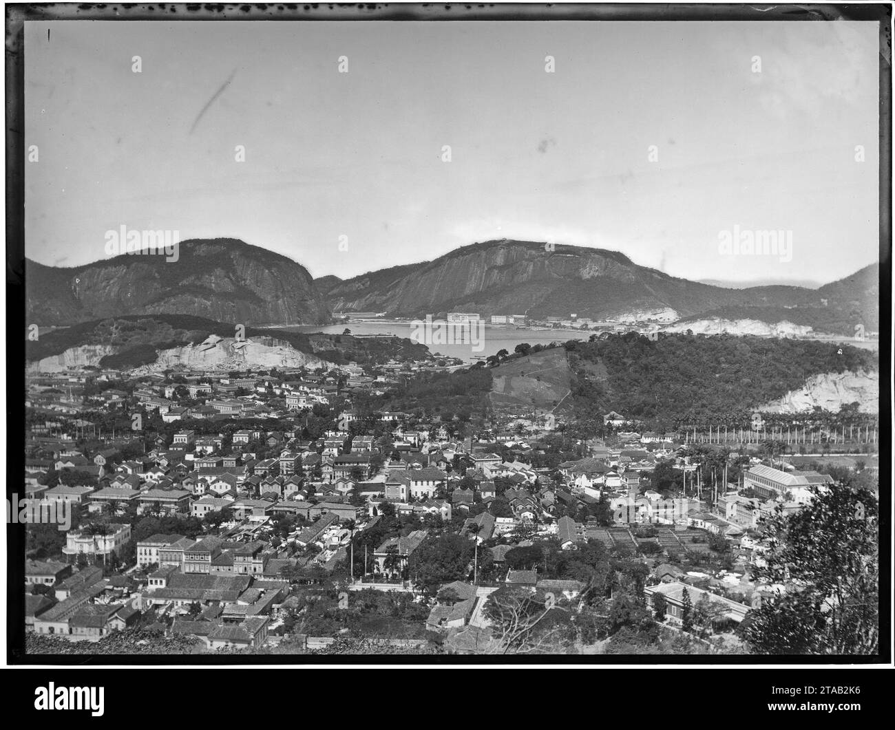 Vista dos Bairros de Botafogo e Urca a partir do Corcovado. Stock Photo