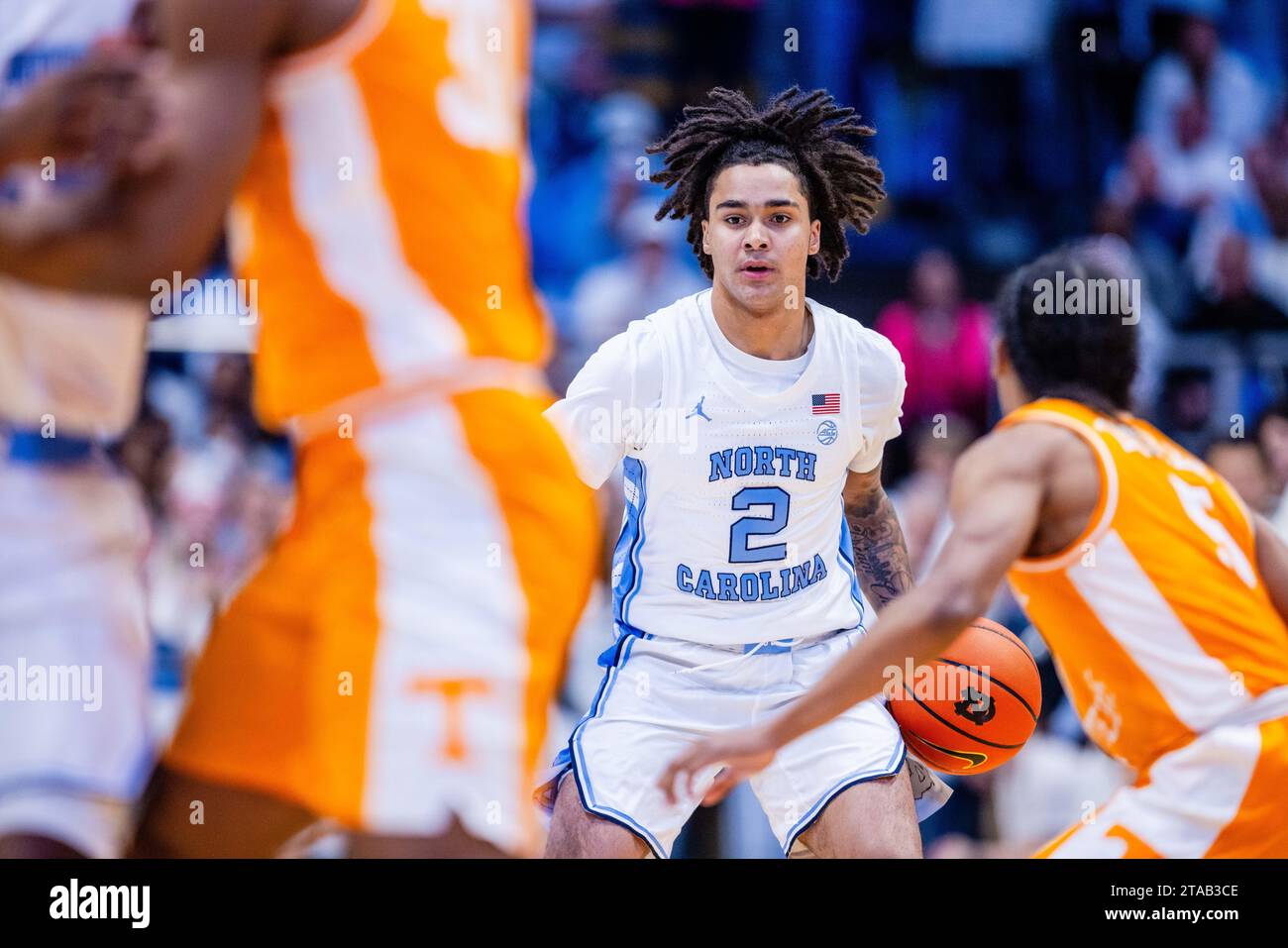 Chapel Hill, NC, USA. 29th Nov, 2023. North Carolina Tar Heels guard