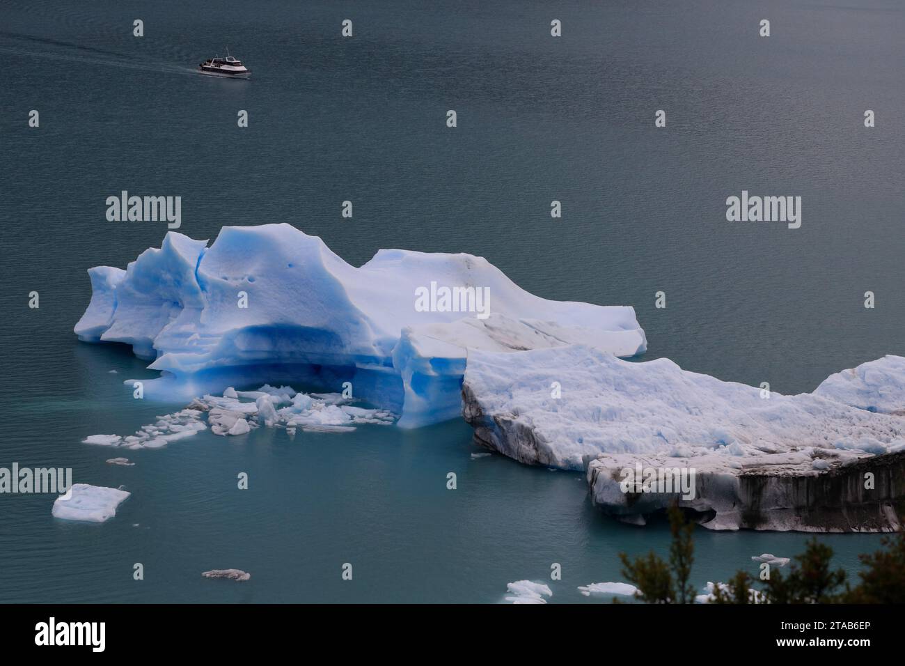 Icebergs in the Lago Argentino Lake near Perito Moreno Glacier in Los Glaciares National Park near El Calafate.Argentina Stock Photo