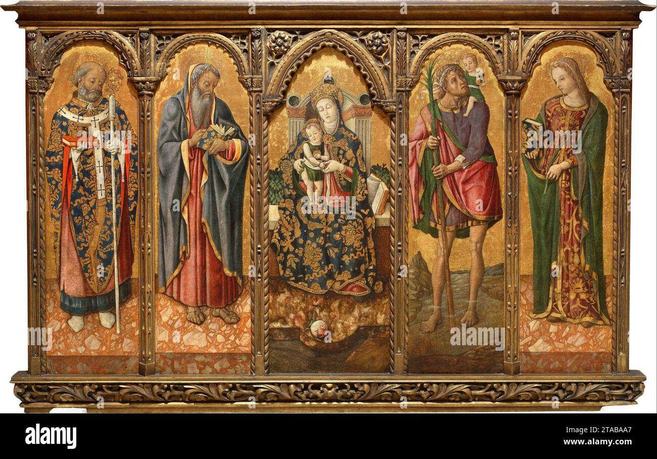 Vittore Crivelli - Madonna and Child with Saints Stock Photo