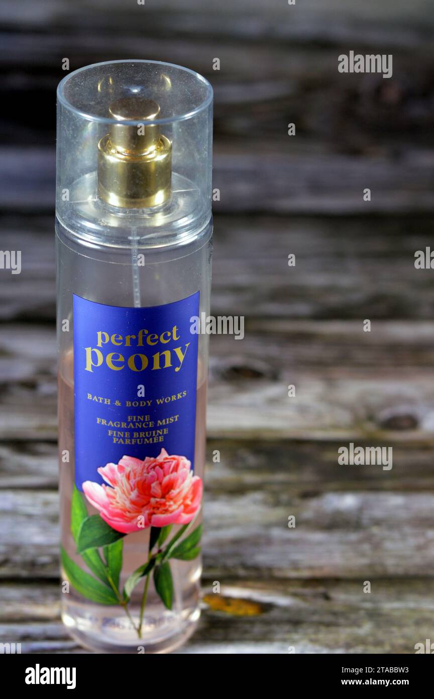 Cairo, Egypt, November 9 2023: Perfect Peony by Bath and Body works ...