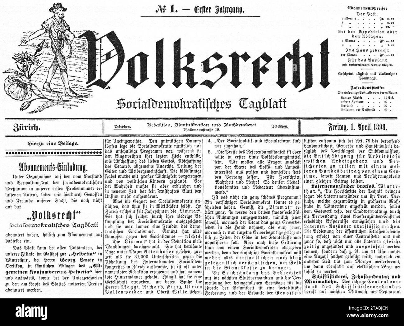 Volksrecht Erstausgabe. Stock Photo