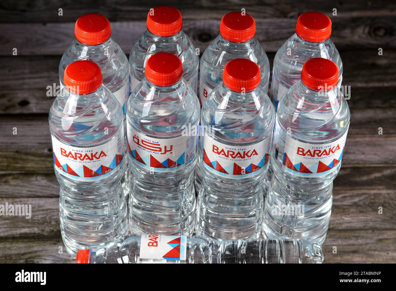 Cairo, Egypt, October 15 2023 Baraka natural drinking mineral water