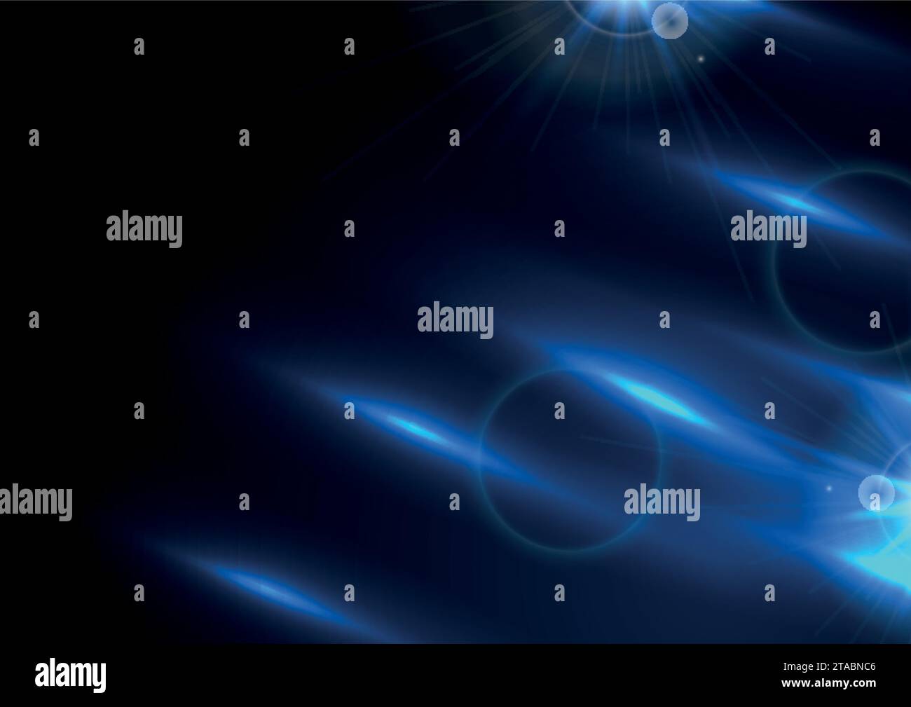Abstract black background with blue neon glowing stripes. Vector technology design Stock Vector