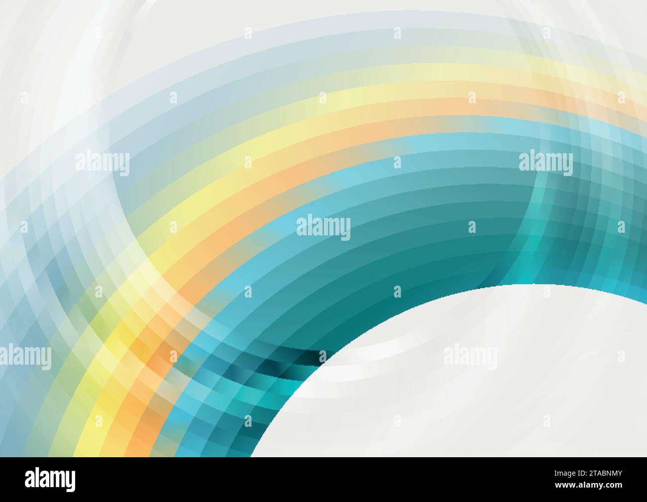 Blue and orange glossy waves abstract concept background. Vector design Stock Vector