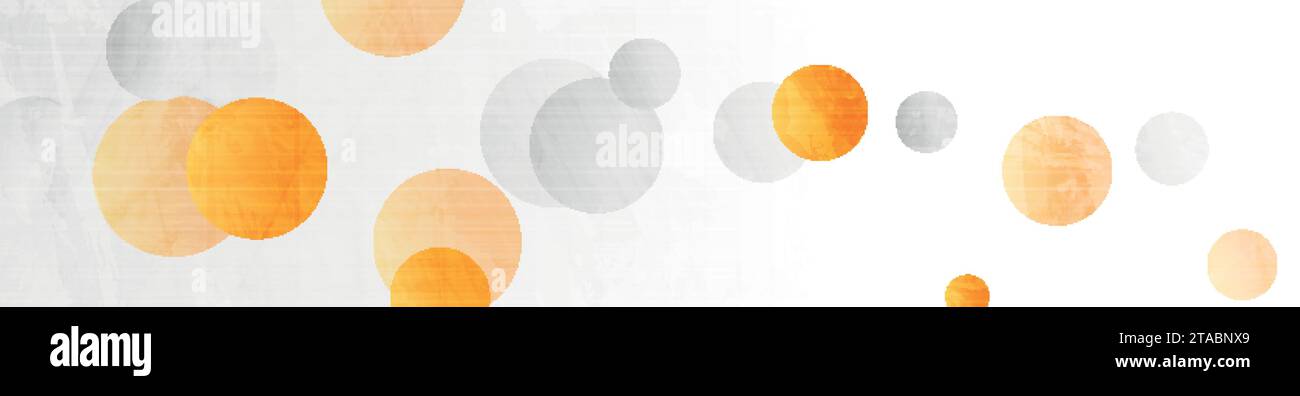 Orange and grey grunge circles abstract background. Geometric tech ...