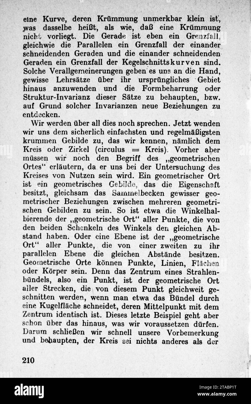 Vom Punkt zur Vierten Dimension Seite 210. Stock Photo