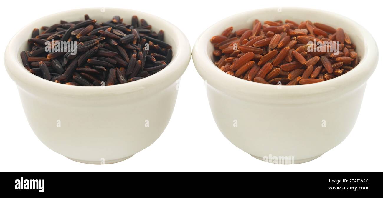 Red and black Jasmine rice having full of nutritious value Stock Photo