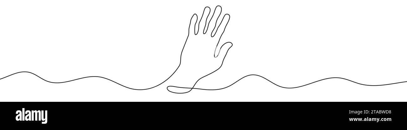 Continuous line drawing of hand. Hand linear icon. One line drawing ...