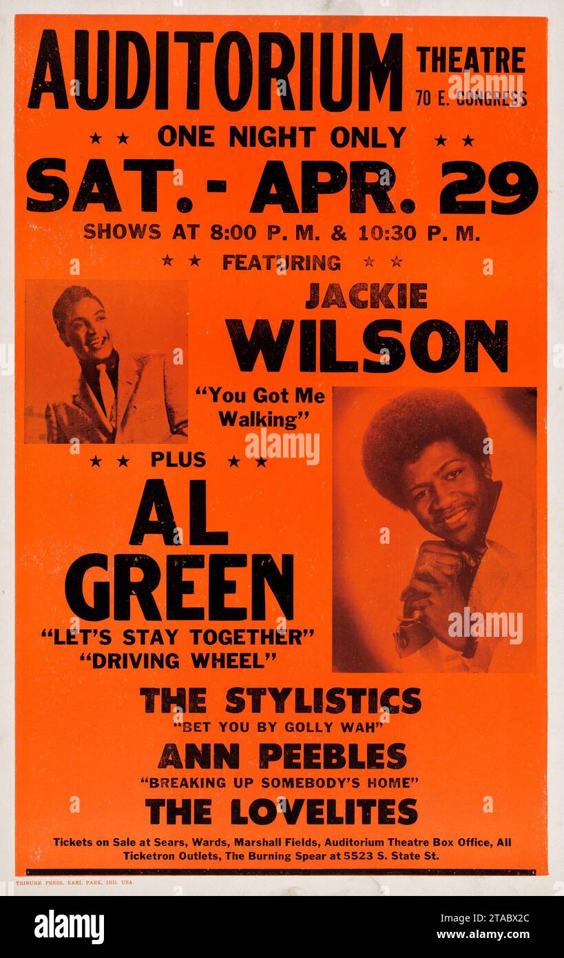 One night only Jackie Wilson Al Green Auditorium Theatre