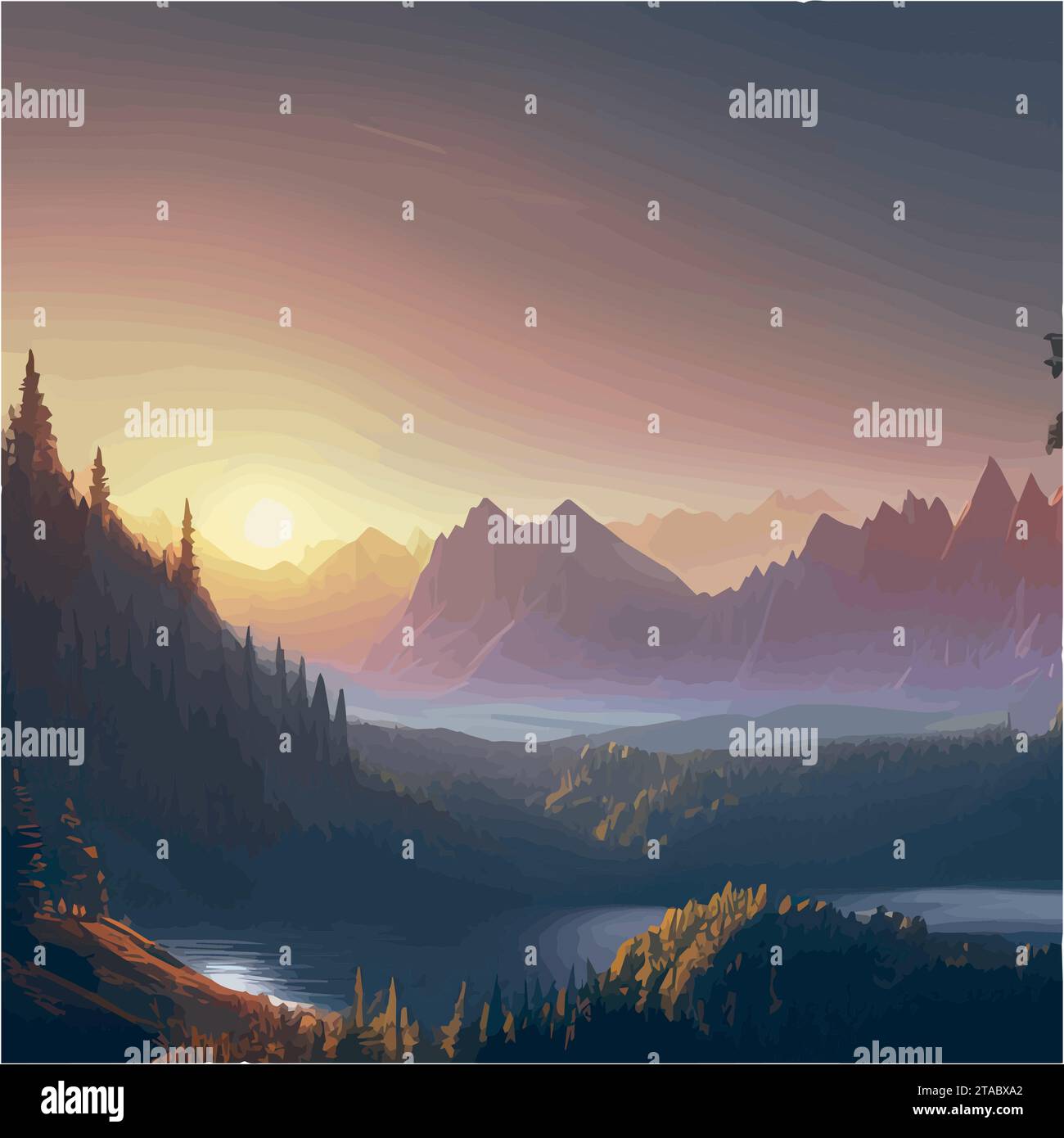 House on shore forest Stock Vector Images - Alamy