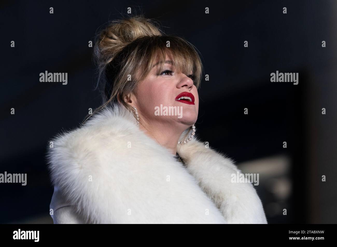 Kelly Clarkson hosts and performs during the 91st annual Rockefeller