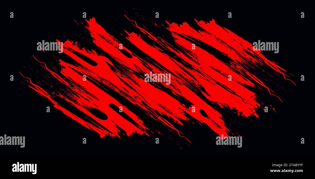 Red and Black Grunge Background. Sport Banner with Brush Style. Brush Stroke Illustration for Banner, Poster, or Sports Background Stock Vector