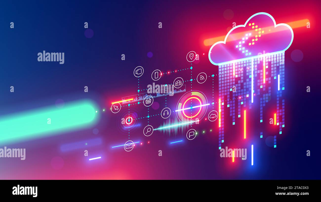 Cloud computing digital technology abstraction concept. mobile internet ...