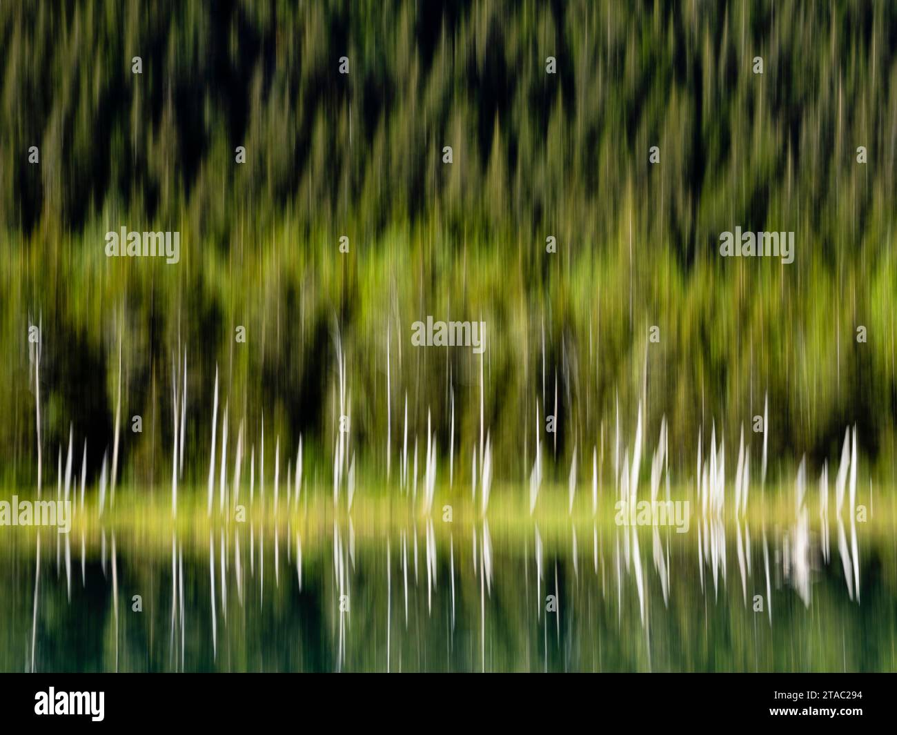 Blur of Explorer Pond, Chugach National Forest, Alaska Stock Photo