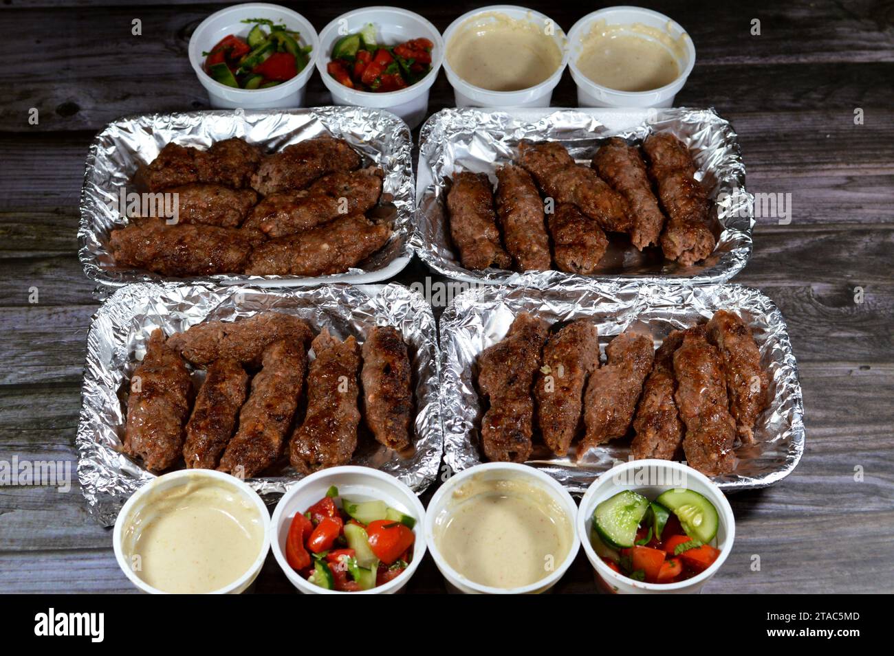 Arabic cuisine traditional food beef Kofta, kebab and tarb kofta shish
