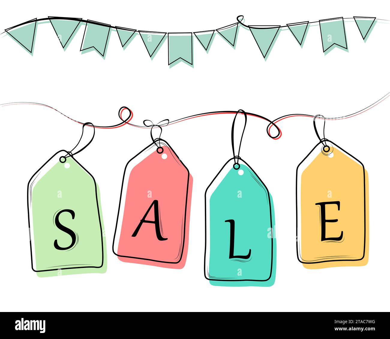 Vector hand drawn sale tags Stock Vector