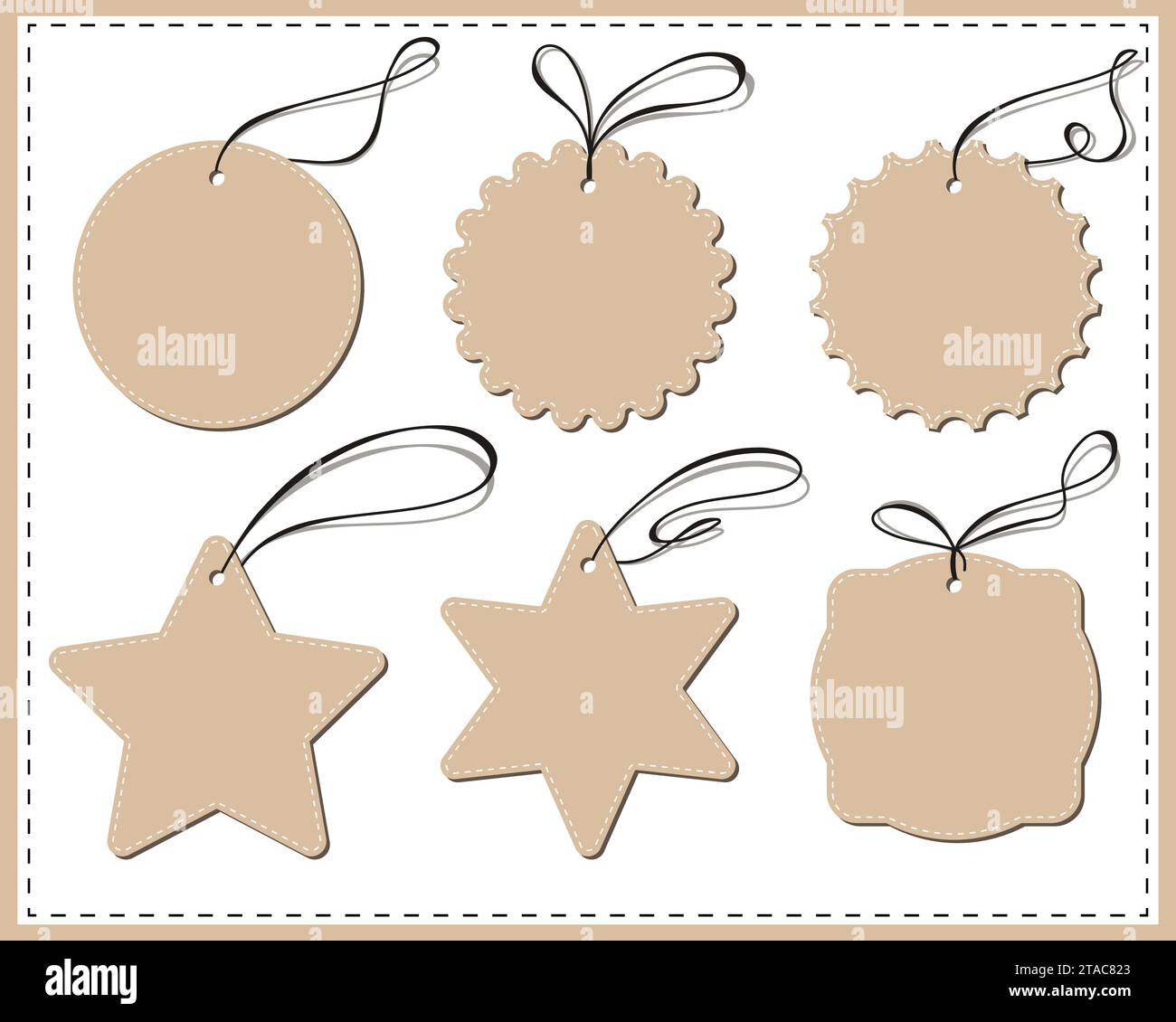 Set of brown price tags on white background Stock Vector Image & Art ...