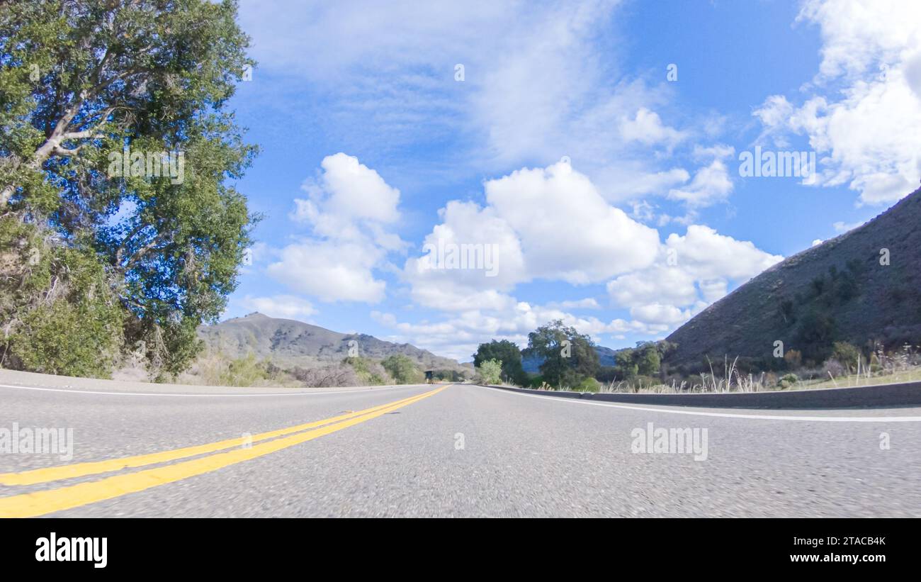 Driving Under Sunny Skies on Cuyama Highway Scenery Stock Photo - Alamy