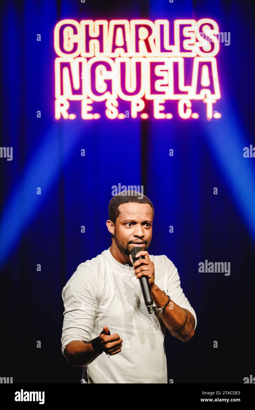 Bern, Switzerland. 29th Nov, 2023. The Swiss comedian Charles Nguela performs his stand-up comedy show R.E.S.P.E.C.T. at Bierhübeli in Bern. (Photo Credit: Gonzales Photo/Alamy Live News Stock Photo