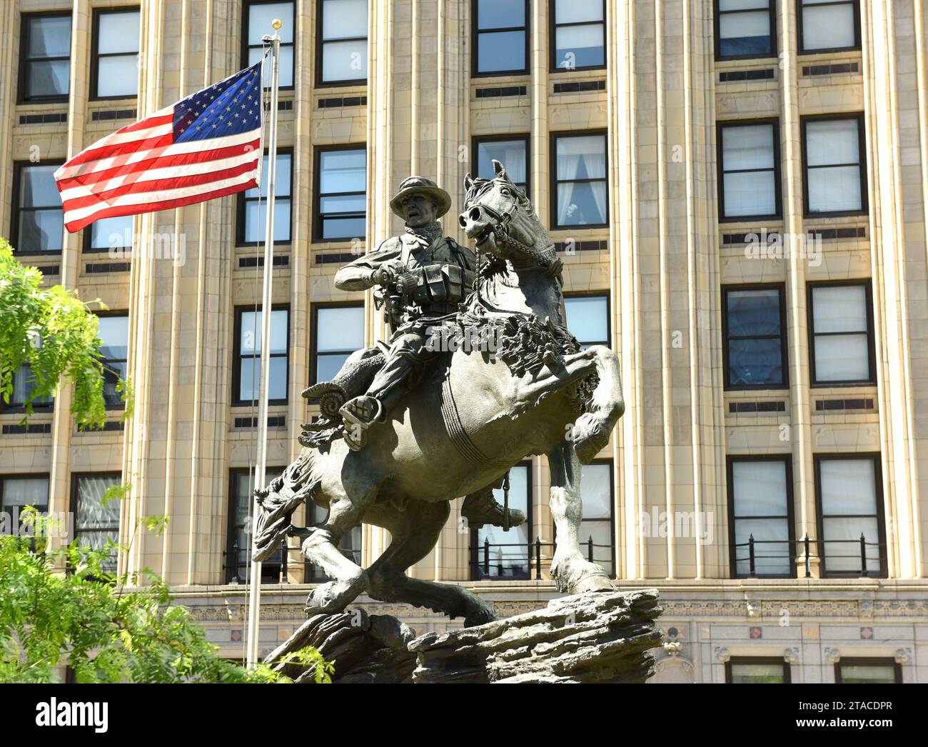 New York, USA - May 24, 2018: America's Response Monument in Liberty Park near NYC 9/11 Memorial in New York. Stock Photo