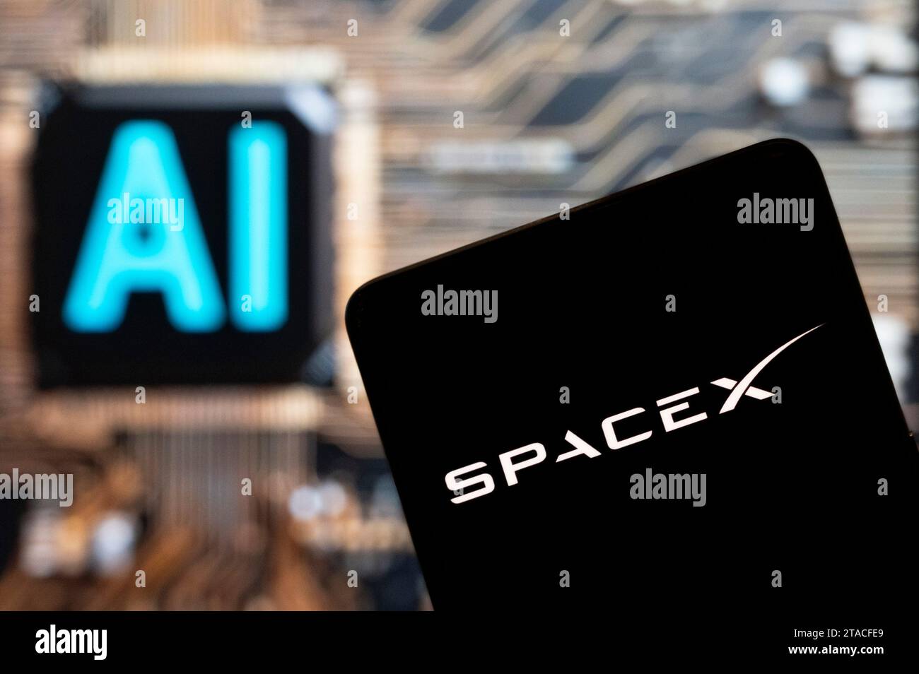 In this photo illustration, the American aerospace company, owned and