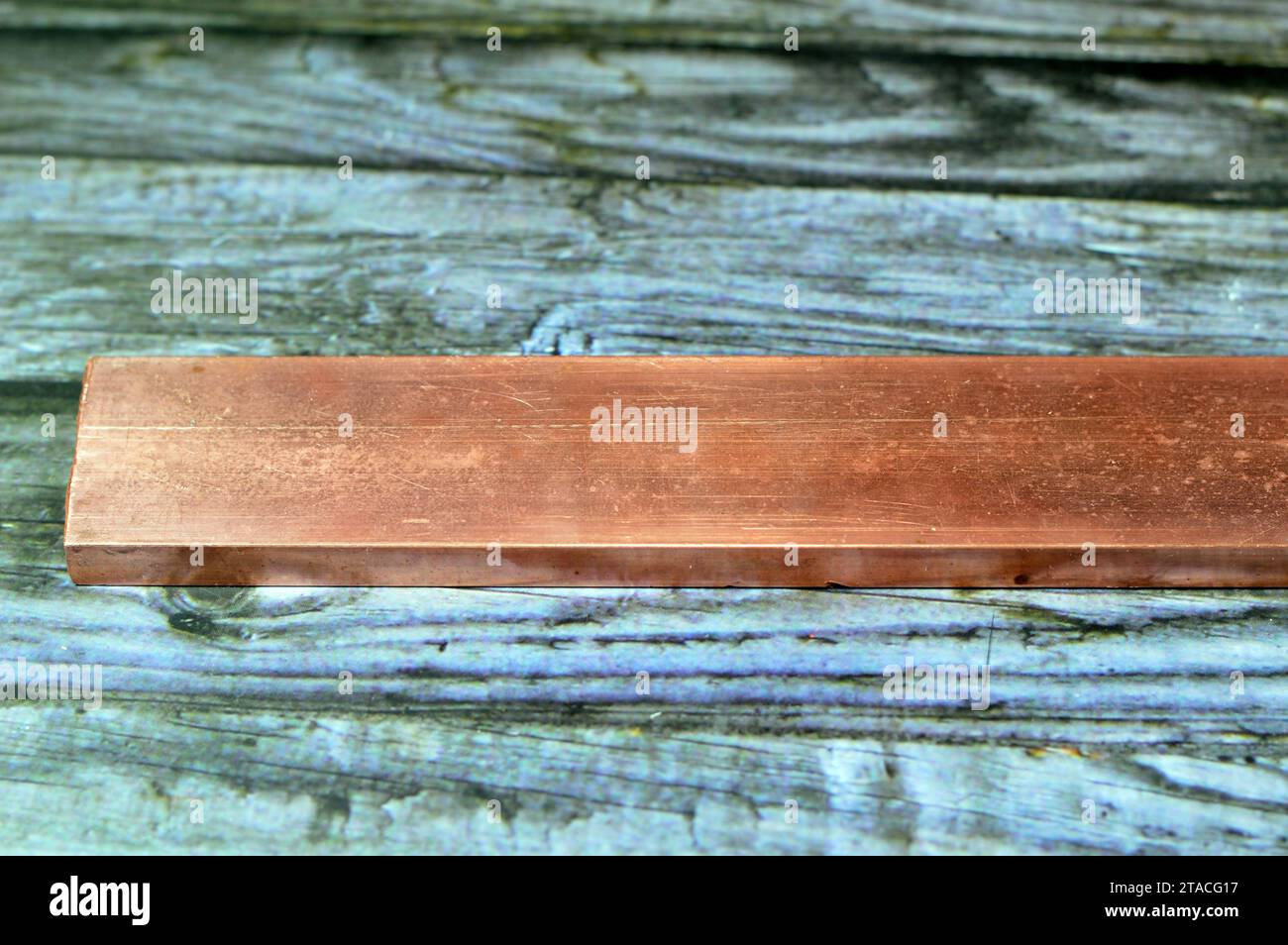 Long heavy copper bar, Copper is a mineral, an element and a metal